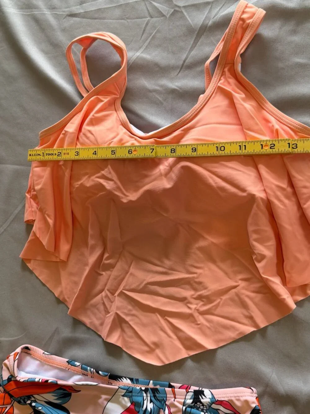 Unbranded Women's High Waisted Tankini Set Peach Floral Size Small New With Tags